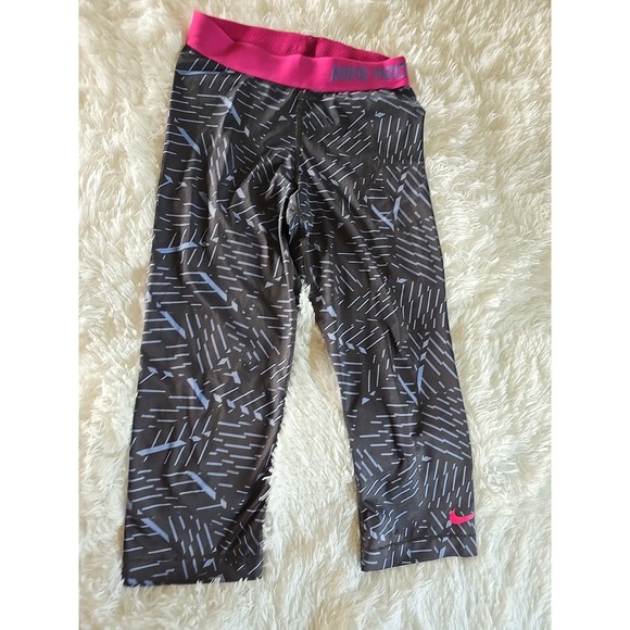 Nike Pants - Nike Pro Dri Fit Womens Mid Rise Capri‎ Multicolor Athletic Compression Pants S